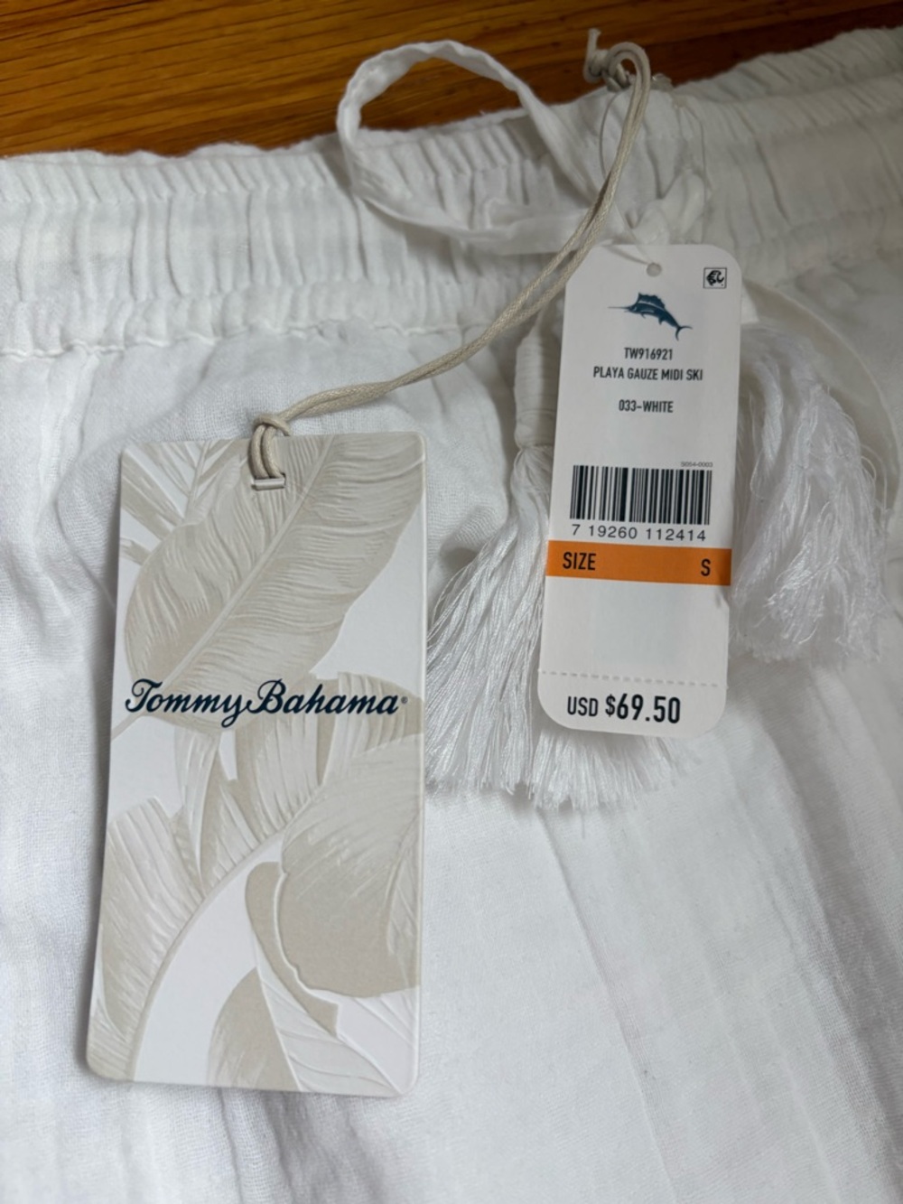 Tommy Bahama White Playa Gauze Midi Skirt